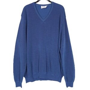St.Croix COLLECTIONS FOURSOME‎ Men Knit V Pullover Sweater XL USA🇺🇸MADE Blue